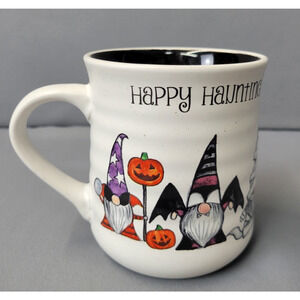Cobwebs & Cauldrons Happy Haunting Gnomes Mug Coffee Cup Costumes 16oz Ribbed
